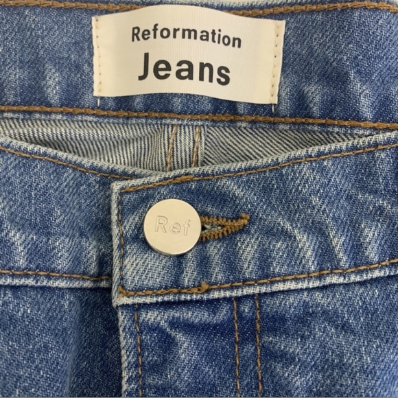 🌹♻️🇺🇲REFORMATION- Cigarette HIGH Waist JULIA JEAN Mom Straight Slim - Picture 6 of 8